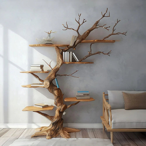 Rustic Tree Branch Floating Shelves Nursery Bookshelf