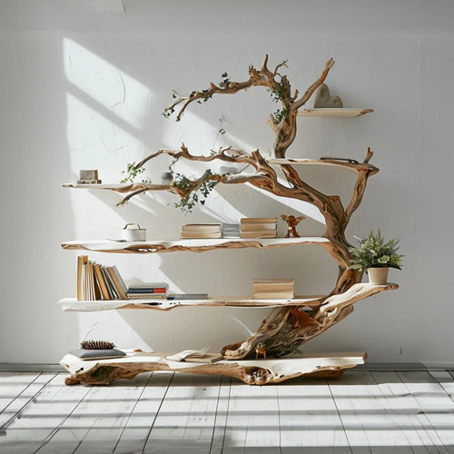 Farmhouse Tree Branch Live Edge Shelf